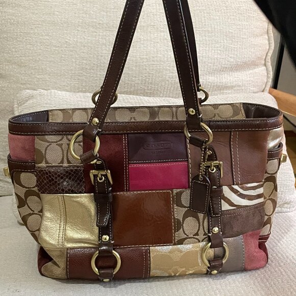 Vintage Coach Signature Patchwork Tote Bag - 10437 - Picture 1 of 11